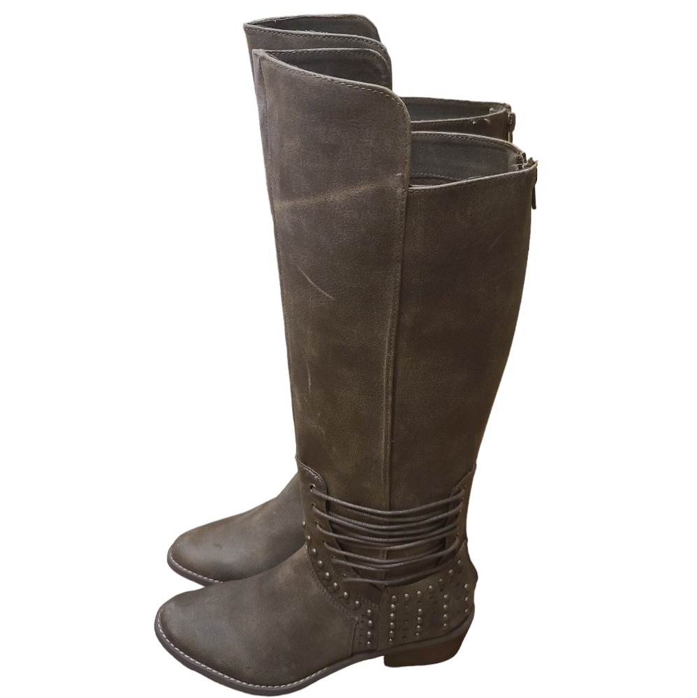 Not Rated Women's Rumi Zipper Back Studded Side Lacing Tall Boot Size 8.5 NWB